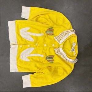 Yellow Cardigan with Tulip Design